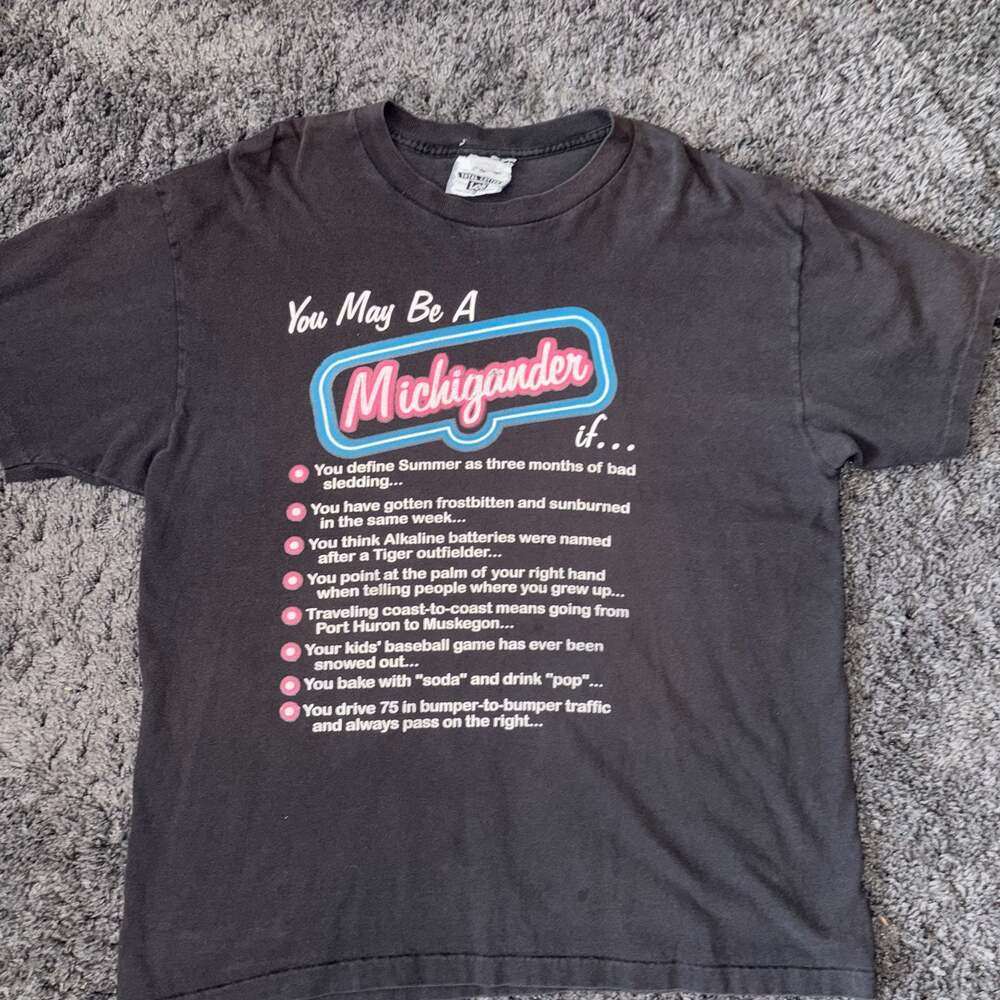 Vintage 90s Lee Total Cotton 'You May Be A Michigander If...' Graphic T-Shirt